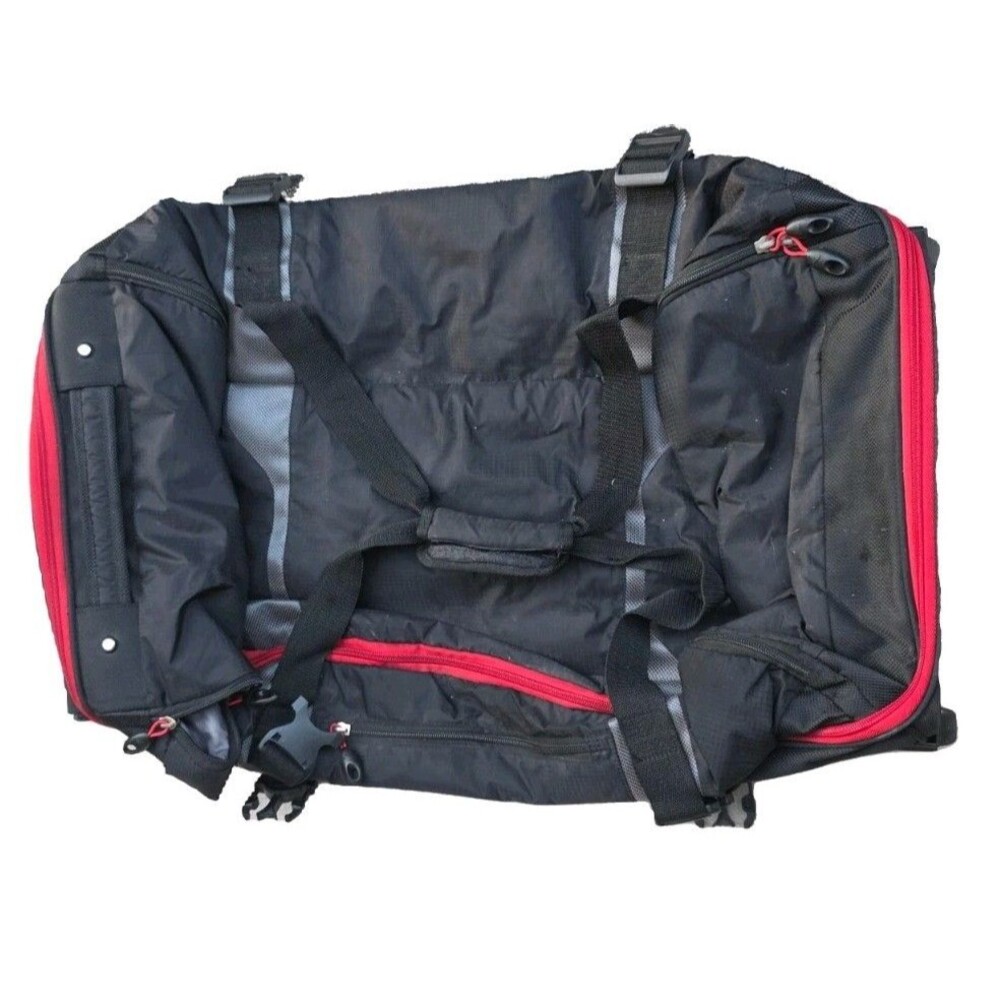 High Sierra 29" Wheeled Drop Bottom Rolling Duffel Travel Bag Black RED XL